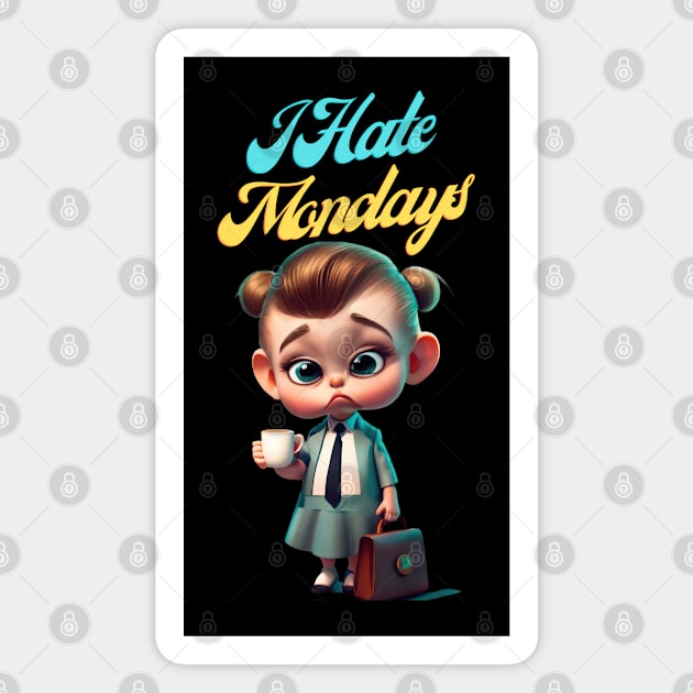 I Hate Mondays Magnet by TooplesArt